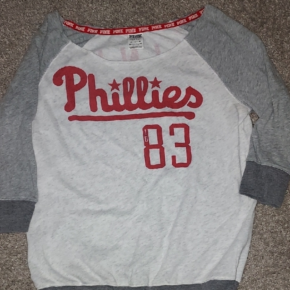 Phillies Gray and Red Raglan Shirt